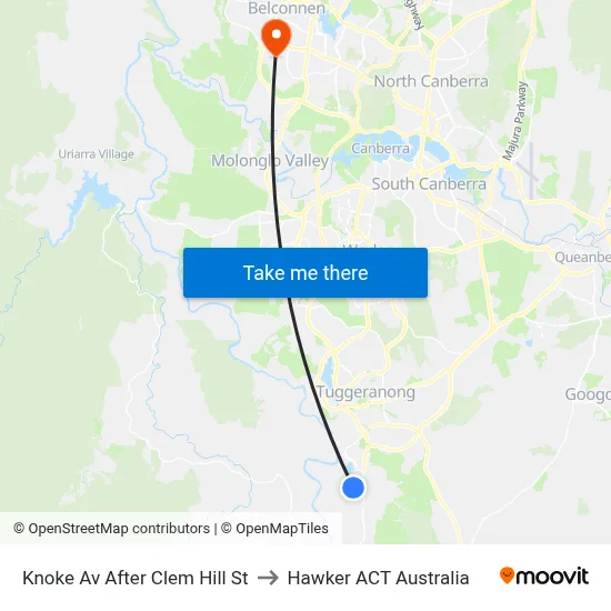 Knoke Av After Clem Hill St to Hawker ACT Australia map
