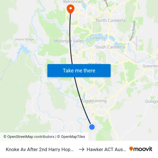 Knoke Av After 2nd Harry Hopman Cct to Hawker ACT Australia map