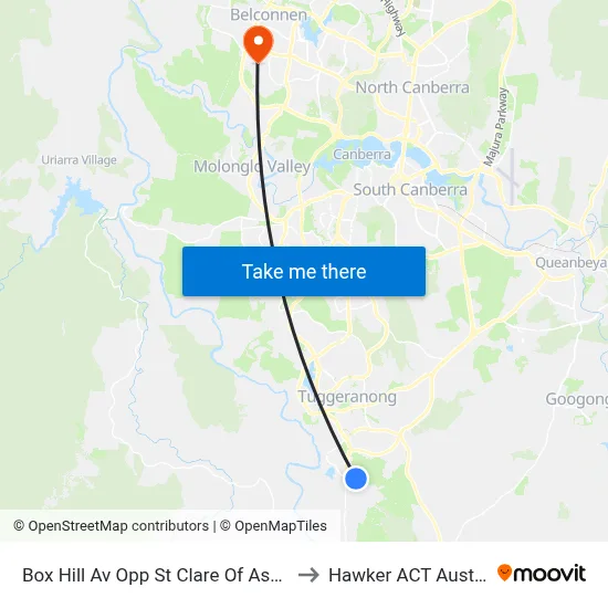 Box Hill Av Opp St Clare Of Assisi Ps to Hawker ACT Australia map