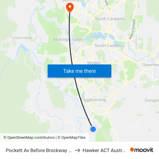 Pockett Av Before Brockway Cct to Hawker ACT Australia map