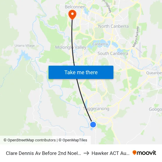 Clare Dennis Av Before 2nd Noel Ryan Gdn to Hawker ACT Australia map