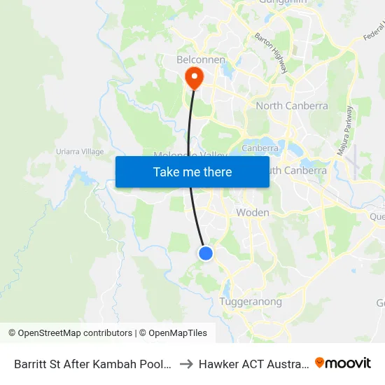 Barritt St After Kambah Pool Rd to Hawker ACT Australia map