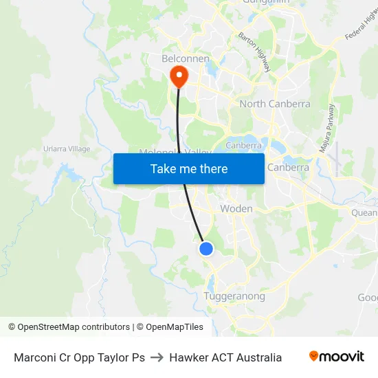 Marconi Cr Opp Taylor Ps to Hawker ACT Australia map