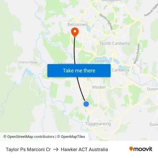 Taylor Ps Marconi Cr to Hawker ACT Australia map