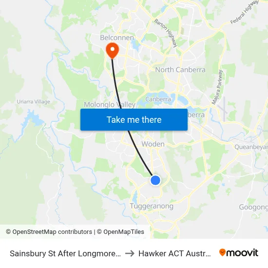 Sainsbury St After Longmore Cr to Hawker ACT Australia map