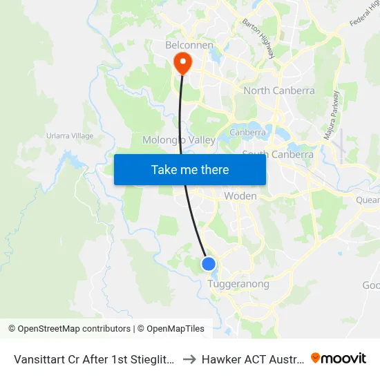 Vansittart Cr After 1st Stieglitz Cct to Hawker ACT Australia map