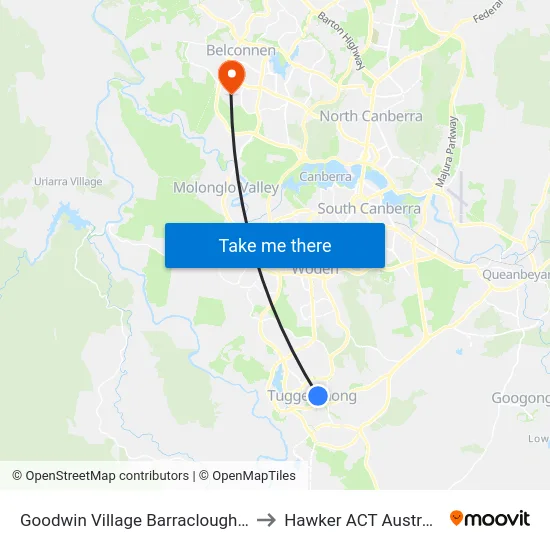 Goodwin Village Barraclough Cr to Hawker ACT Australia map