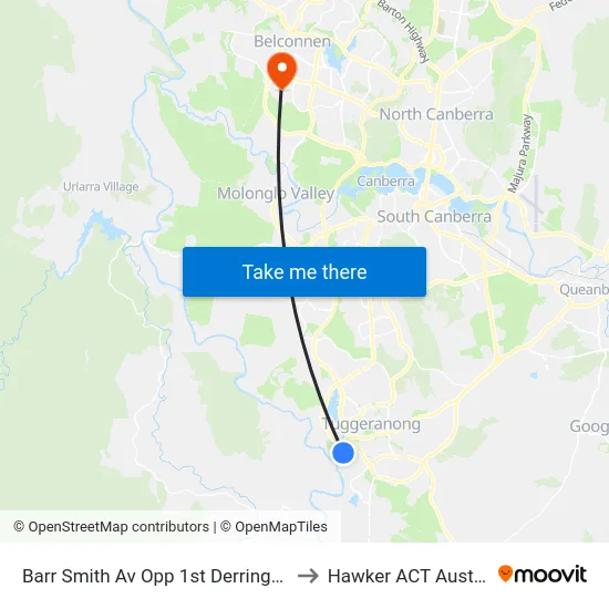 Barr Smith Av Opp 1st Derrington Cr to Hawker ACT Australia map