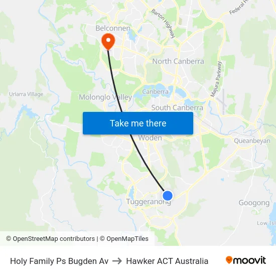 Holy Family Ps Bugden Av to Hawker ACT Australia map