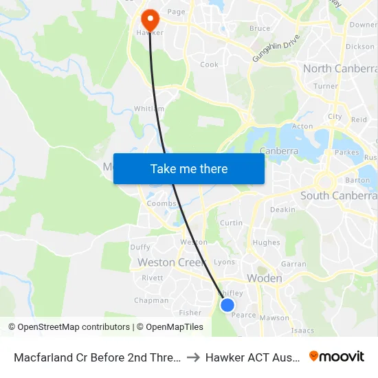 Macfarland Cr Before 2nd Threlfall St to Hawker ACT Australia map
