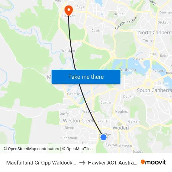 Macfarland Cr Opp Waldock St to Hawker ACT Australia map