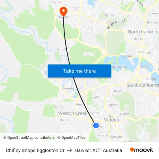 Chifley Shops Eggleston Cr to Hawker ACT Australia map