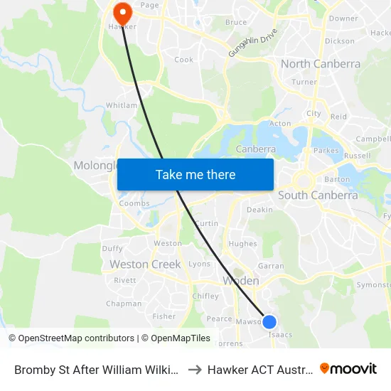 Bromby St After William Wilkins Cr to Hawker ACT Australia map