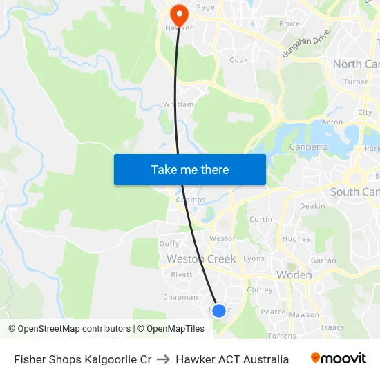 Fisher Shops Kalgoorlie Cr to Hawker ACT Australia map