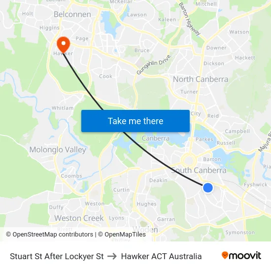 Stuart St After Lockyer St to Hawker ACT Australia map