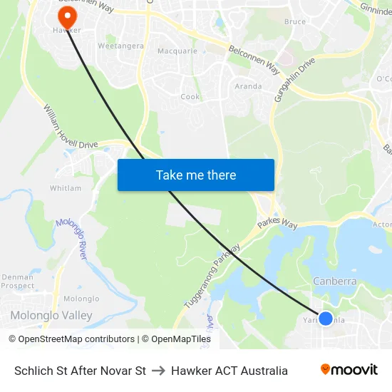 Schlich St After Novar St to Hawker ACT Australia map