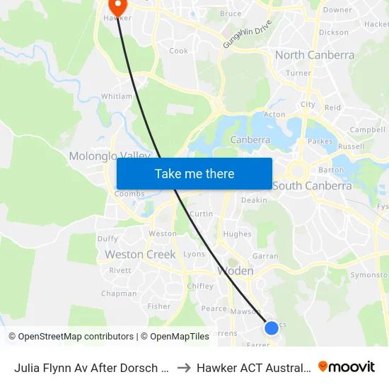 Julia Flynn Av After Dorsch St to Hawker ACT Australia map