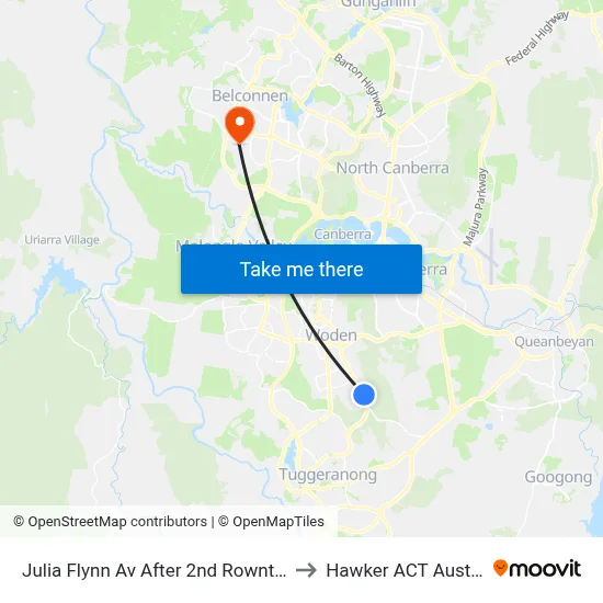 Julia Flynn Av After 2nd Rowntree Cr to Hawker ACT Australia map