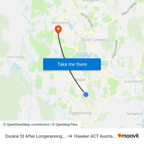 Dookie St After Longerenong St to Hawker ACT Australia map