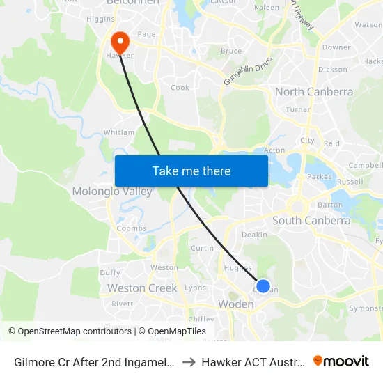 Gilmore Cr After 2nd Ingamells St to Hawker ACT Australia map