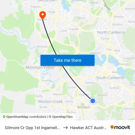 Gilmore Cr Opp 1st Ingamells St to Hawker ACT Australia map