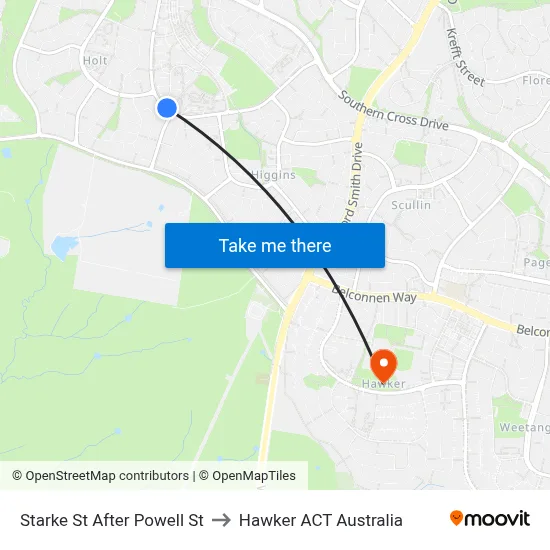 Starke St After Powell St to Hawker ACT Australia map