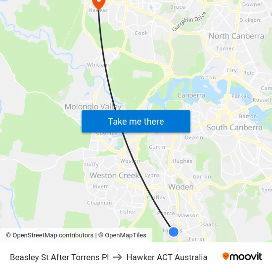 Beasley St After Torrens Pl to Hawker ACT Australia map