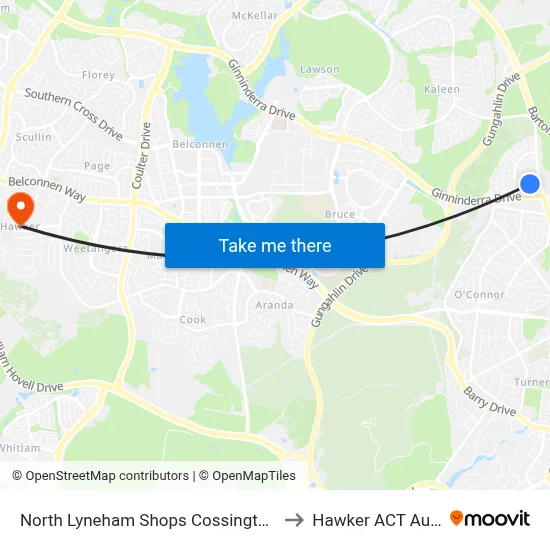 North Lyneham Shops Cossington Smith Cr to Hawker ACT Australia map