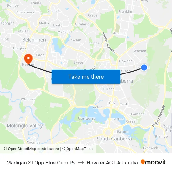 Madigan St Opp Blue Gum Ps to Hawker ACT Australia map