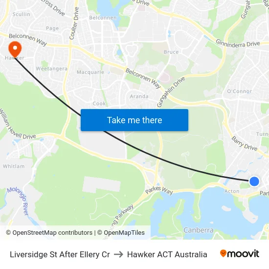 Liversidge St After Ellery Cr to Hawker ACT Australia map