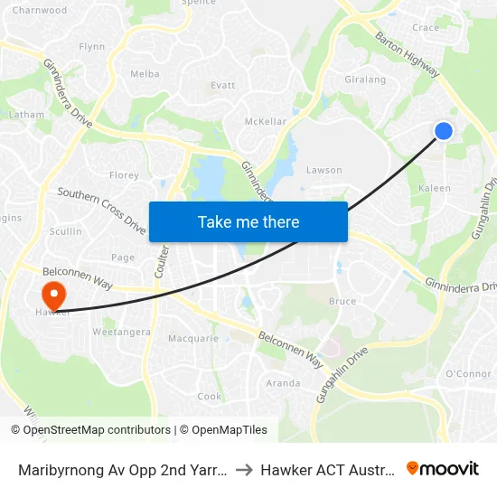 Maribyrnong Av Opp 2nd Yarra St to Hawker ACT Australia map