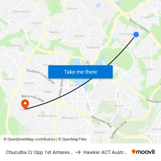 Chuculba Cr Opp 1st Antares Cr to Hawker ACT Australia map