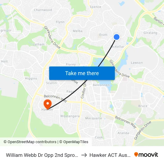 William Webb Dr Opp 2nd Sproule Cct to Hawker ACT Australia map