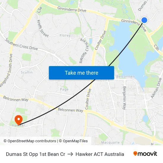 Dumas St Opp 1st Bean Cr to Hawker ACT Australia map