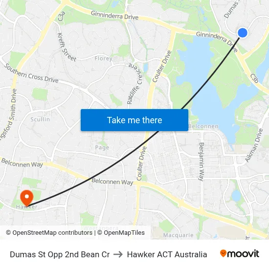 Dumas St Opp 2nd Bean Cr to Hawker ACT Australia map