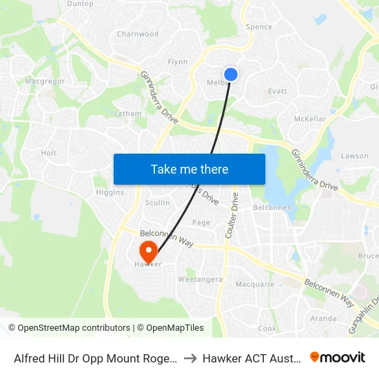 Alfred Hill Dr Opp Mount Rogers Ps to Hawker ACT Australia map