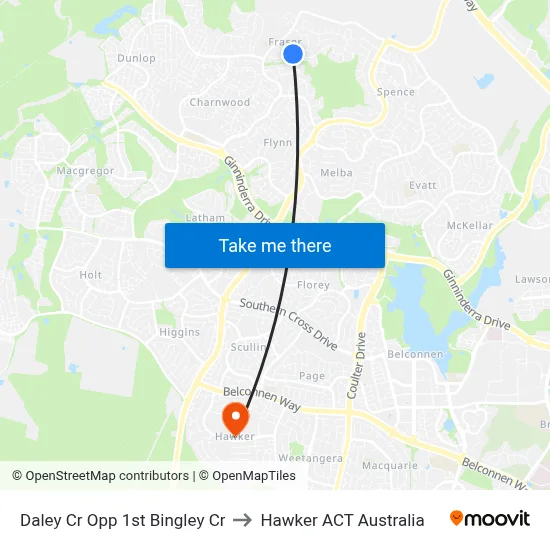 Daley Cr Opp 1st Bingley Cr to Hawker ACT Australia map