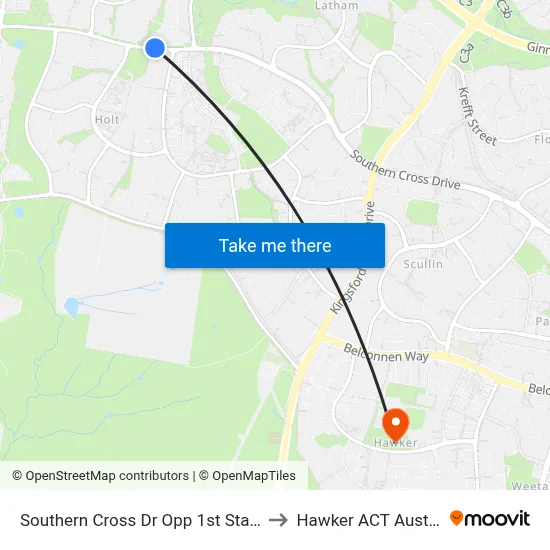 Southern Cross Dr Opp 1st Starke St to Hawker ACT Australia map
