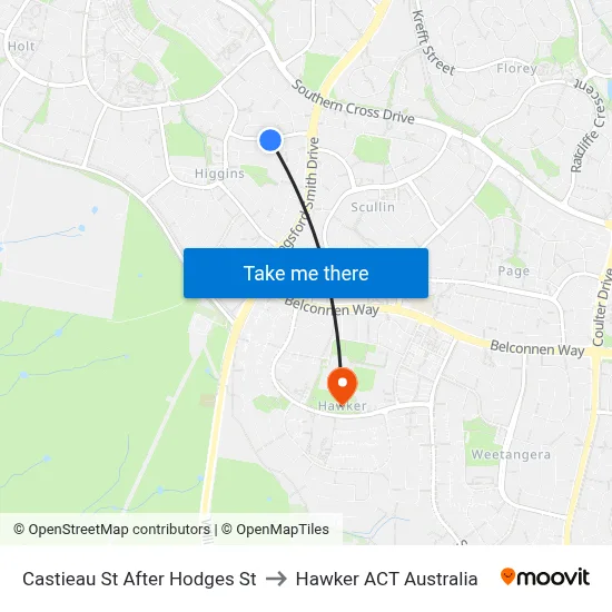 Castieau St After Hodges St to Hawker ACT Australia map