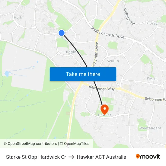 Starke St Opp Hardwick Cr to Hawker ACT Australia map