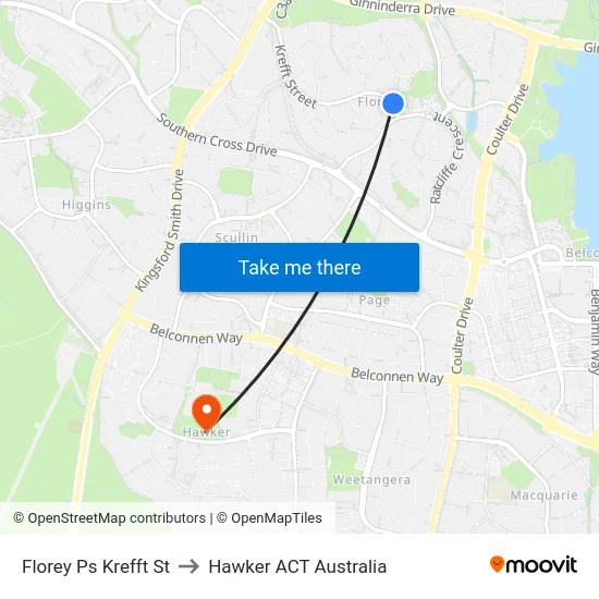 Florey Ps Krefft St to Hawker ACT Australia map