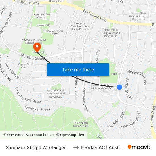 Shumack St Opp Weetangera Ps to Hawker ACT Australia map