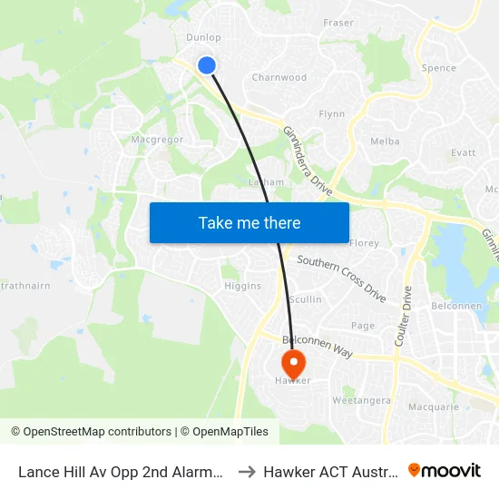 Lance Hill Av Opp 2nd Alarmon Cr to Hawker ACT Australia map