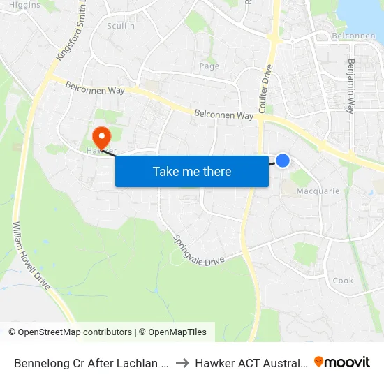 Bennelong Cr After Lachlan St to Hawker ACT Australia map