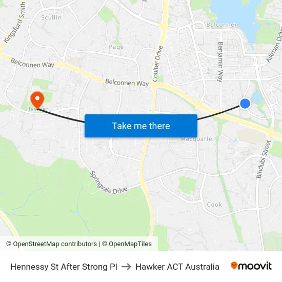 Hennessy St After Strong Pl to Hawker ACT Australia map