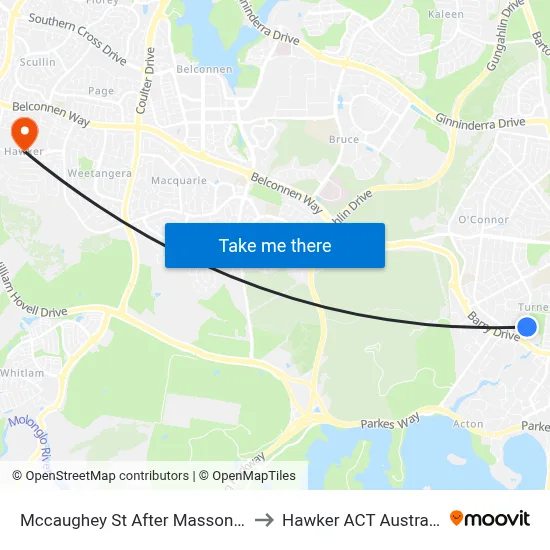 Mccaughey St After Masson St to Hawker ACT Australia map