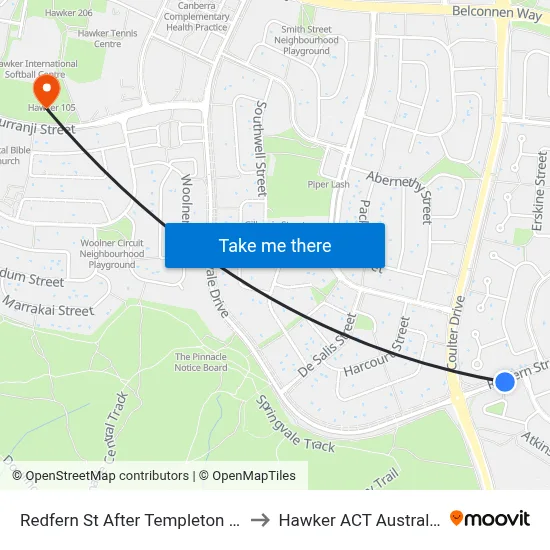Redfern St After Templeton St to Hawker ACT Australia map