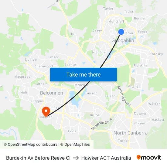Burdekin Av Before Reeve Cl to Hawker ACT Australia map