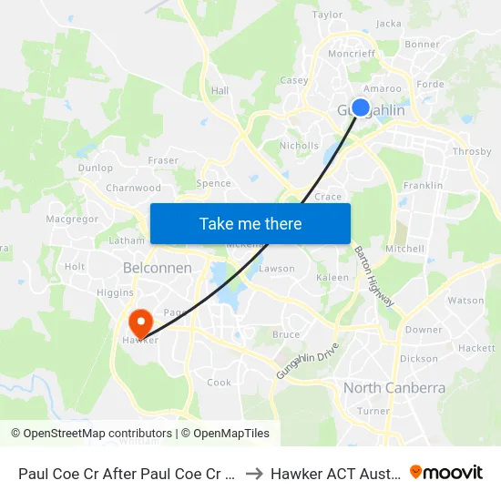 Paul Coe Cr After Paul Coe Cr Shops to Hawker ACT Australia map