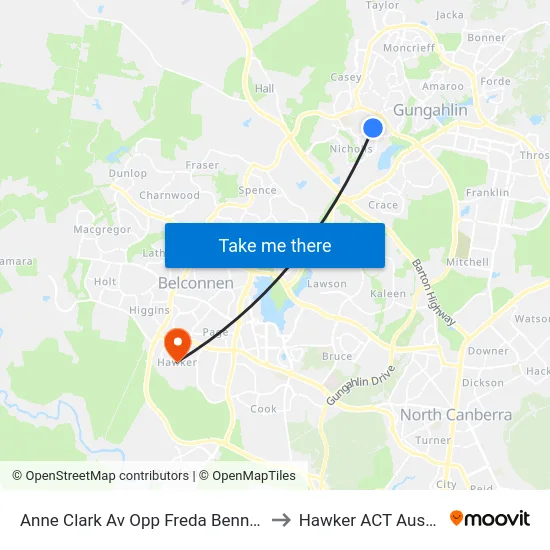 Anne Clark Av Opp Freda Bennett Cct to Hawker ACT Australia map